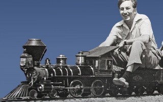 Walt Disney On Backyard Train Promo Cut-Out for Walt Disney Family Museum